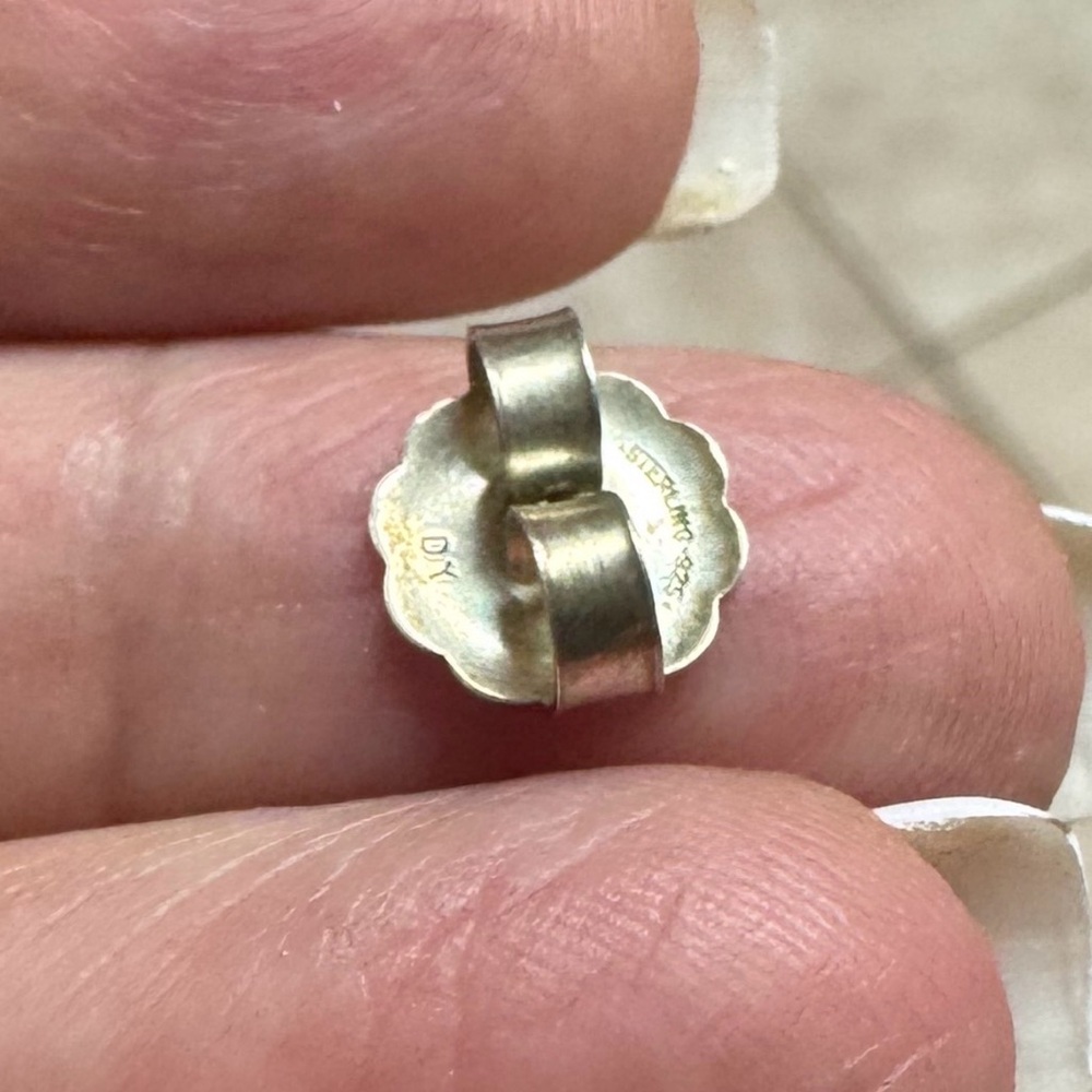 David Yurman 18k & SS Twist Hoop Earrings - Silver cable inside 18k outside - Picture 8 of 11